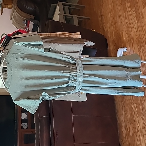 Lucky Brand Wavy Crepe Flutter Sleeve Shirt Mini Dress Size Medium - Picture 10 of 13